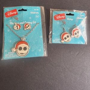 New Disney Jack Skellington Nightmare Before Christmas Necklace & two Earring Se